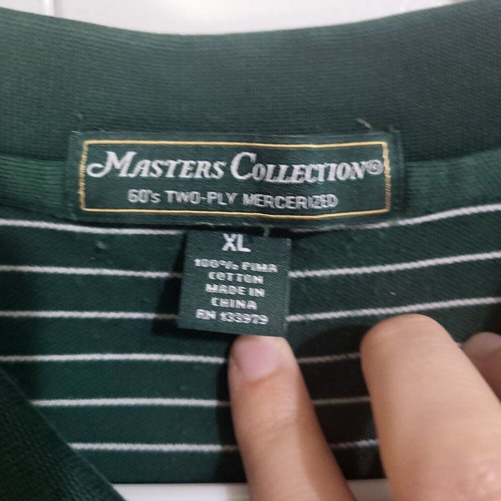 MASTERS COLLECTION Men's XL Pima Cotton Striped Polo Shirt Golf Green Augusta - Picture 6 of 9